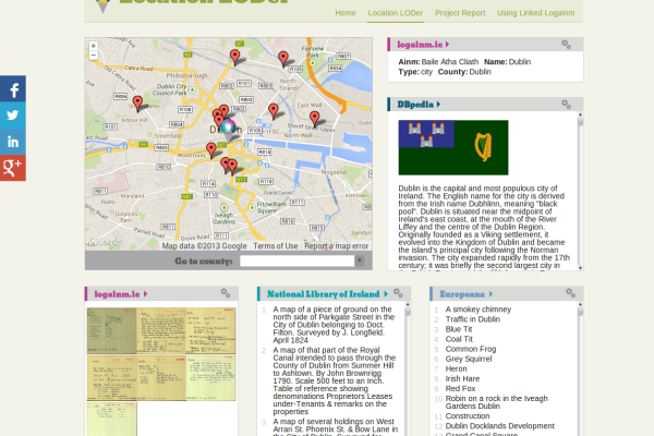 Europeana Linked Open Data feeds Irish place name database